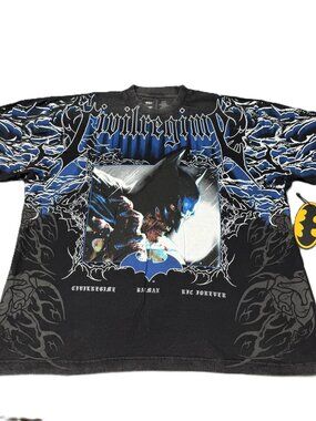 Civil Regime Batman Throne Knight Graphic Oversized Black Crew Neck T-Shirt M
